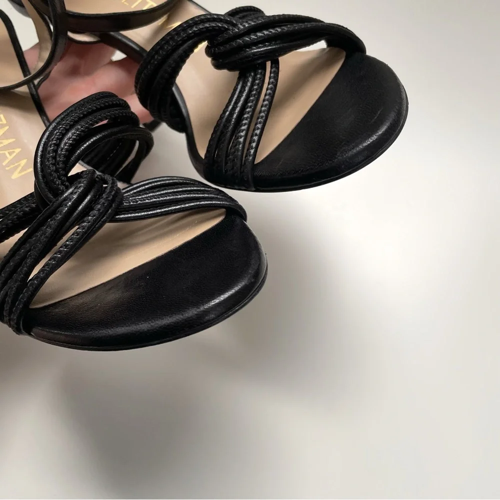 NEW Stuart Weitzman Twist Sleek 95 Heel Sandals Leather Strappy - Picture 5 of 8